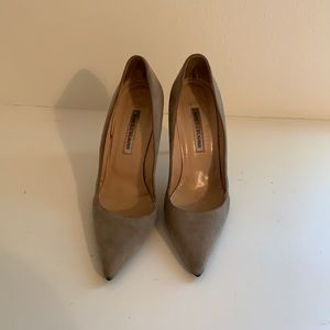 Grey suede manolo blahnik